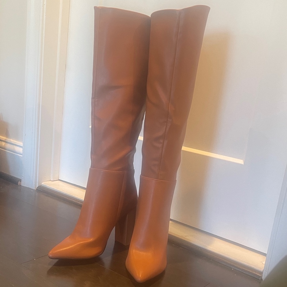 Qupid Tan Over the Knee Boots